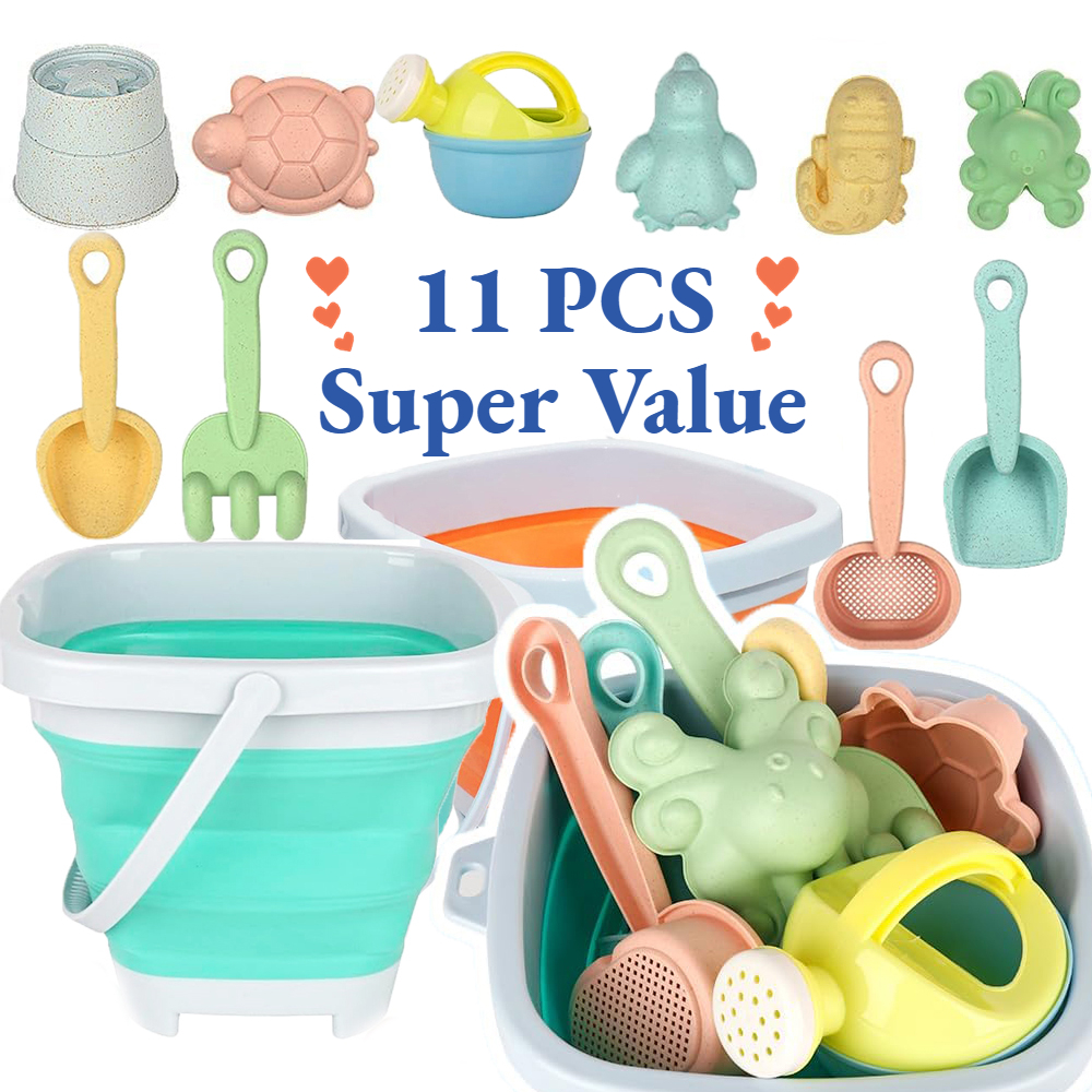Kids Outdoor Picnic Table - 11Pcs Beach Toys Set Gift Package