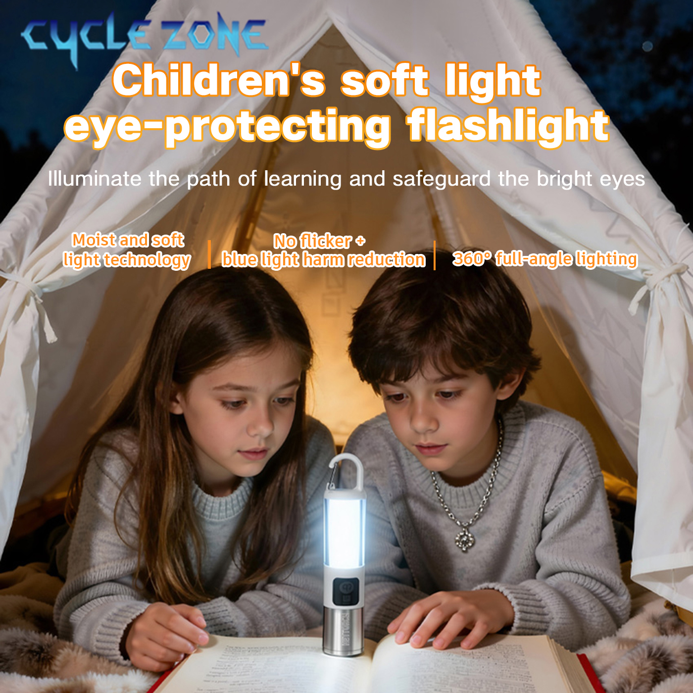 Kids Outdoor Zone - Mini Kids Flashlight Child-Safe Flashlight TYPE-C