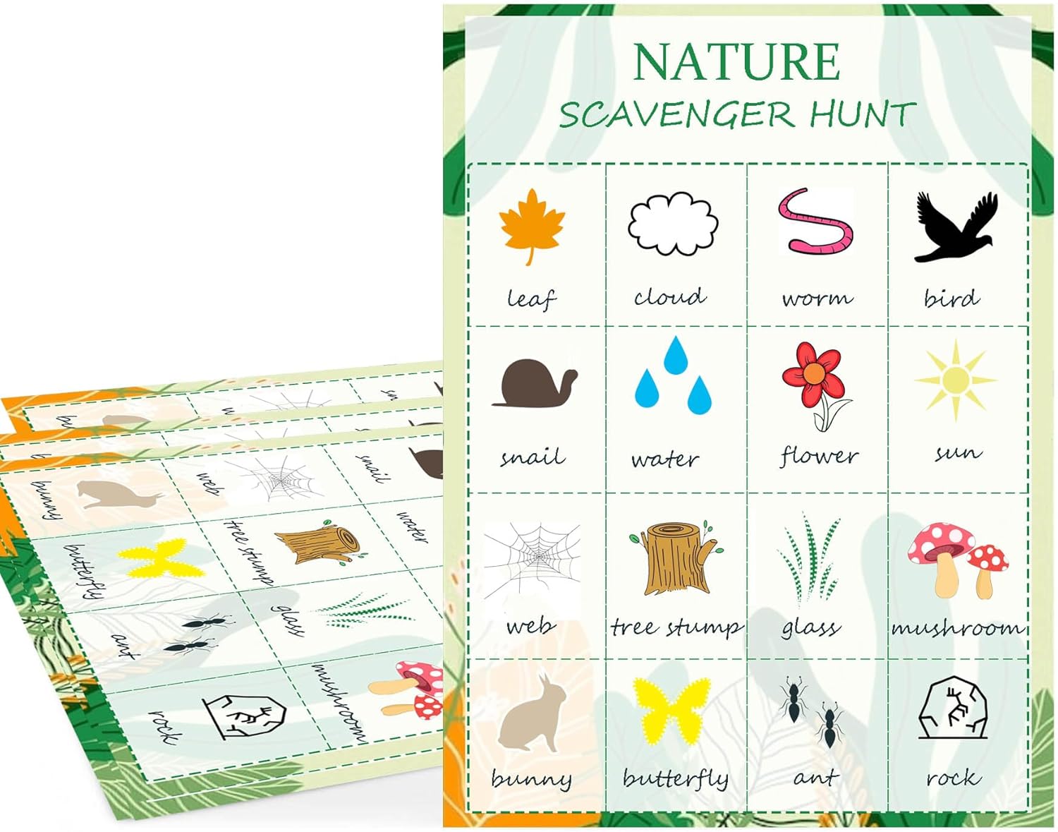 Kids Outdoor Nature Scavenger Hunt - Nature Scavenger Hunt Cards Nature Party