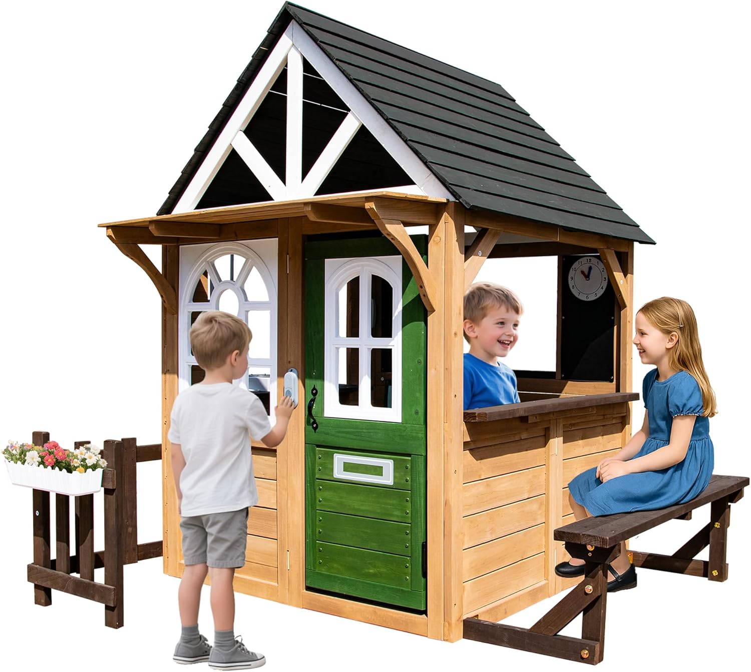 Kids.Outdoor Utensils - Kids Playhouse Outdoor Cedar Gray Wooden