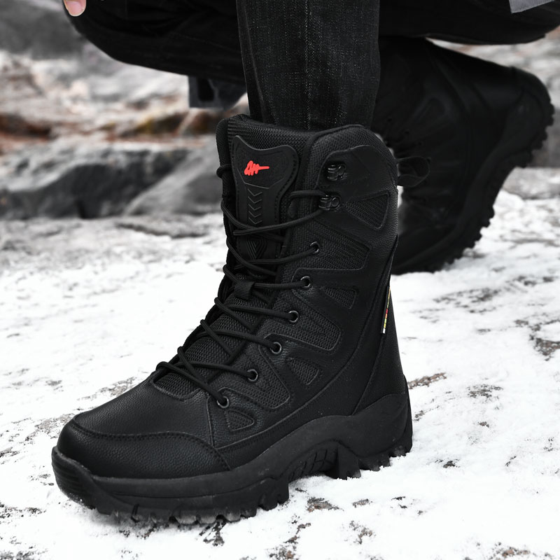 Children'S Outdoor - Men Motorcycle Tactical Boots Lace Up