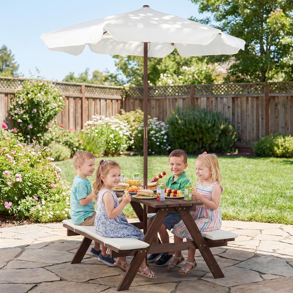 Outdoor Wooden Kids Picnic Tab - đánh giá và giá Kids Outdoor Picnic Table