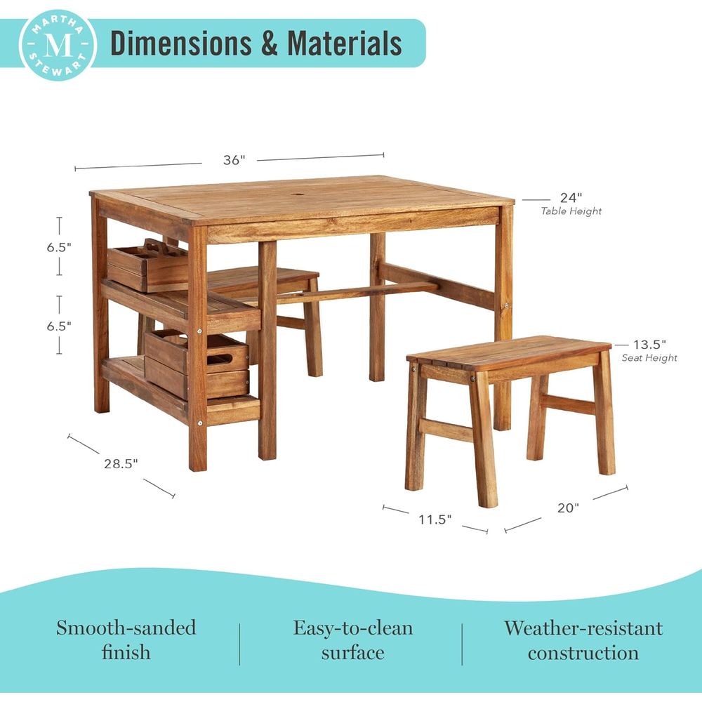 Kids Outdoor Crat Table and 2  - đánh giá và giá Kids Outdoor Picnic Table