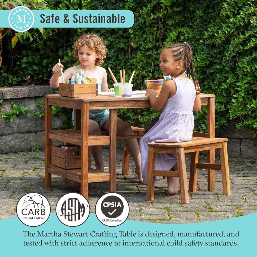 Kids Outdoor Crat Table and 2  - đánh giá và giá Kids Outdoor Picnic Table