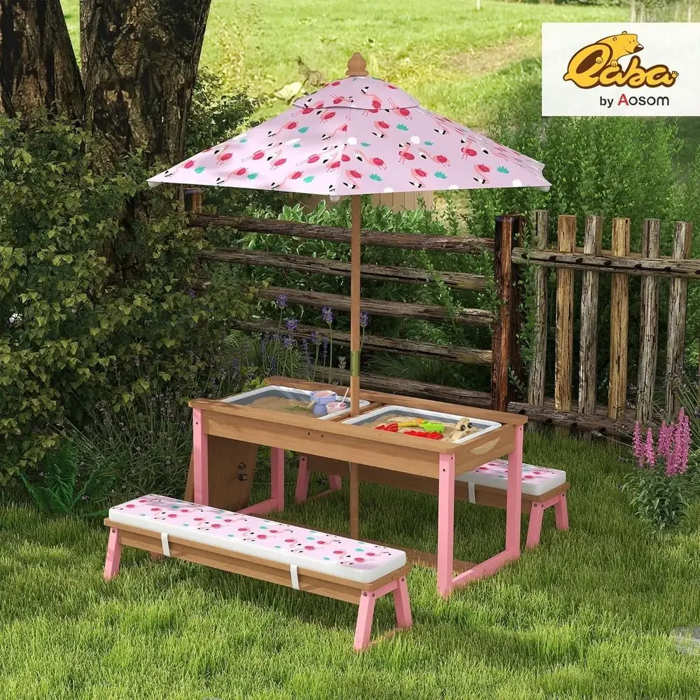 Wooden Picnic Table Set with U - đánh giá và giá Kids Outdoor Picnic Table