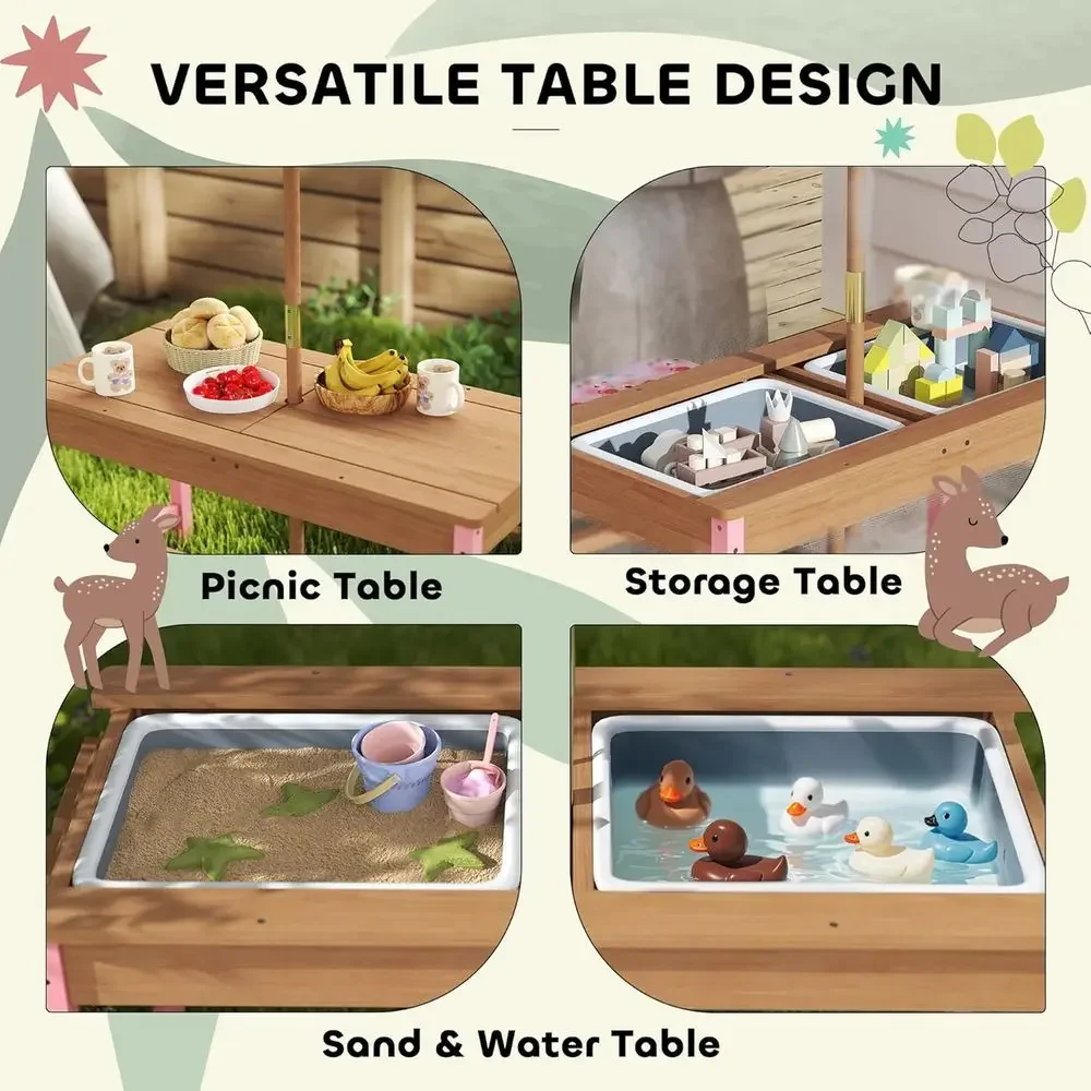 Wooden Picnic Table Set with U - đánh giá và giá Kids Outdoor Picnic Table