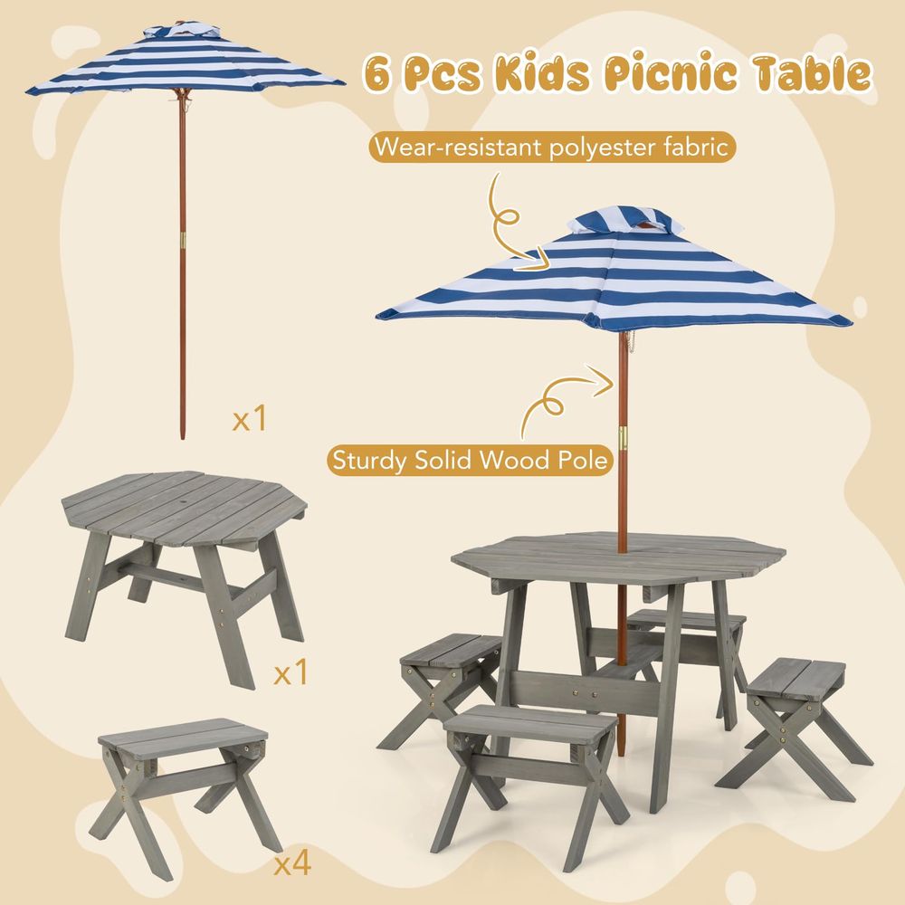 Kids Picnic Table, Fir Wood Oc - đánh giá và giá Kids Outdoor Picnic Table