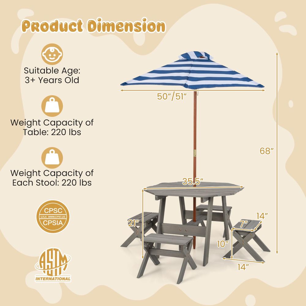 Kids Picnic Table, Fir Wood Oc - đánh giá và giá Kids Outdoor Picnic Table