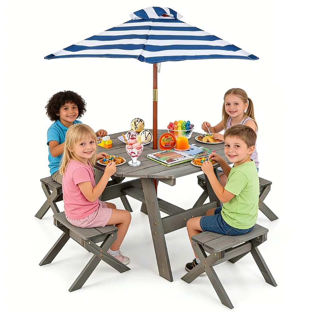 Kids Picnic Table, Fir Wood Oc - đánh giá và giá Kids Outdoor Picnic Table