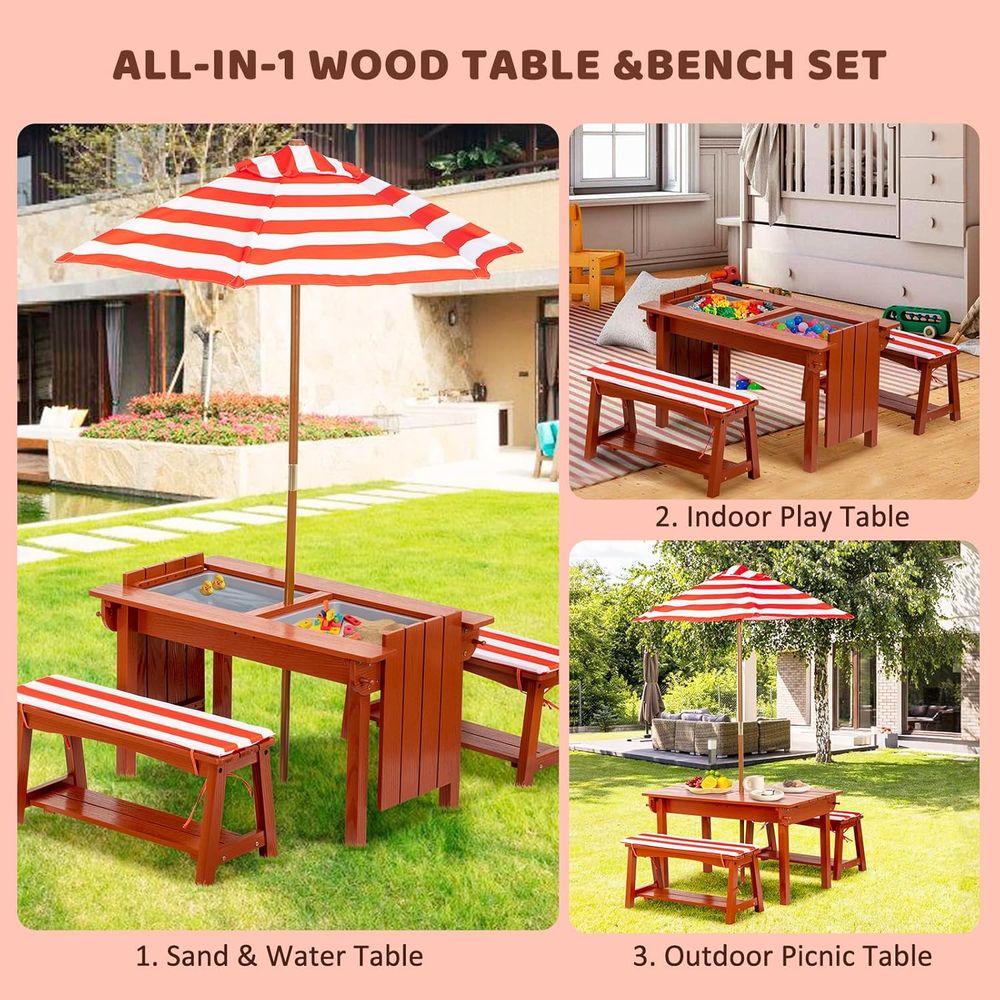 Outdoor Wooden Kids Picnic Tab - đánh giá và giá Kids Outdoor Picnic Table