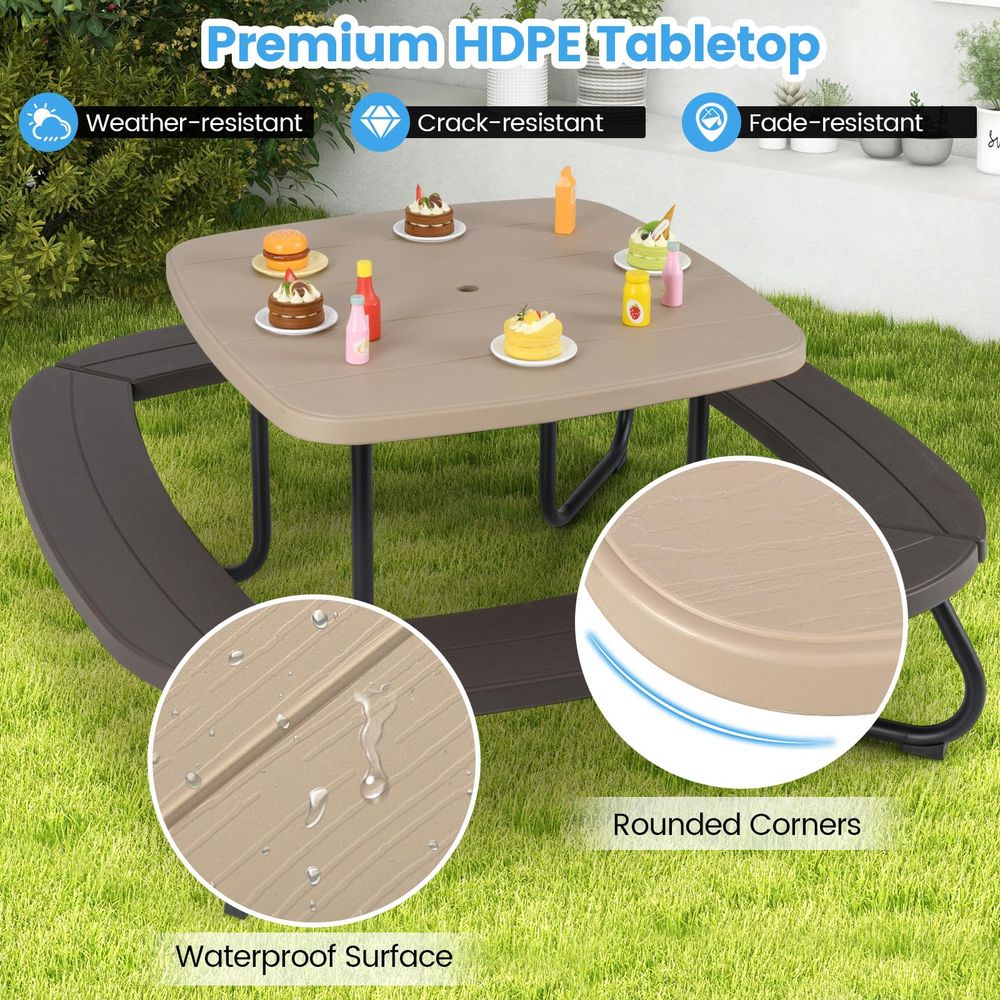 Kids Picnic Table, 8 Person Ki - đánh giá và giá Kids Outdoor Table With Umbrella