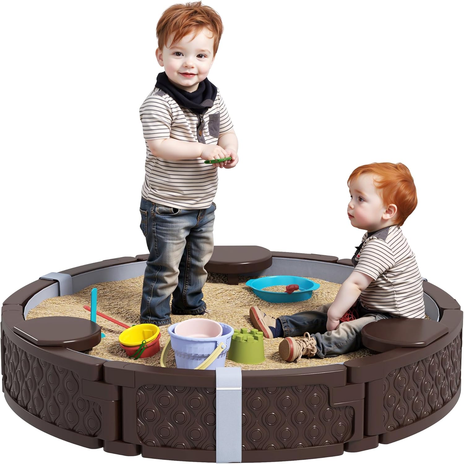 Kids Sandbox with Cover, Round - đánh giá và giá Kids Outdoor Picnic Table