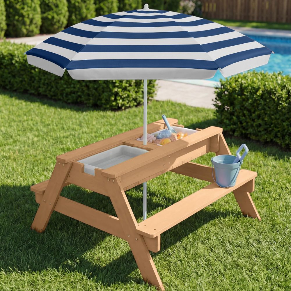Kids Picnic Table with Umbrell - đánh giá và giá Kids Outdoor Table With Umbrella