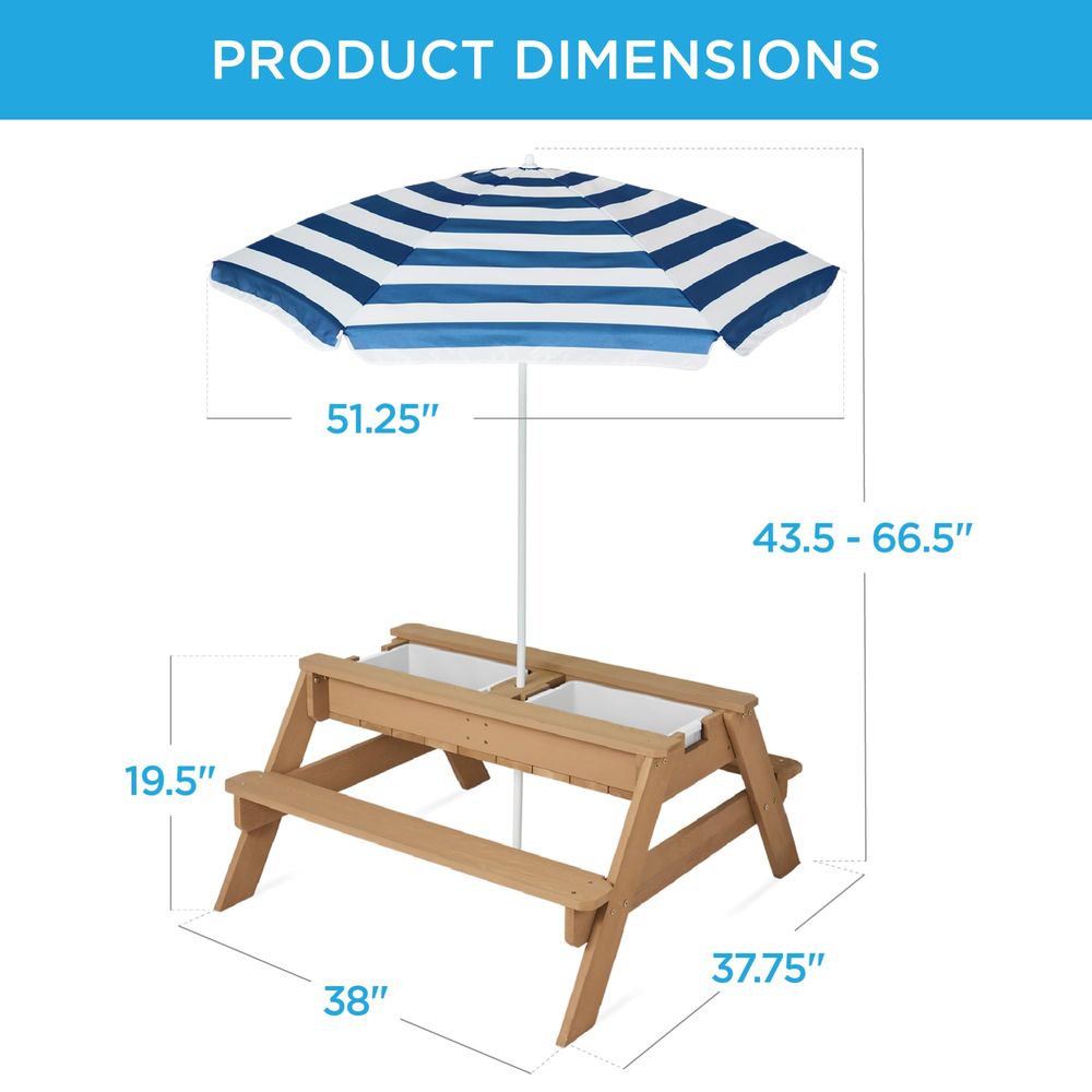 Kids Picnic Table with Umbrell - đánh giá và giá Kids Outdoor Table With Umbrella