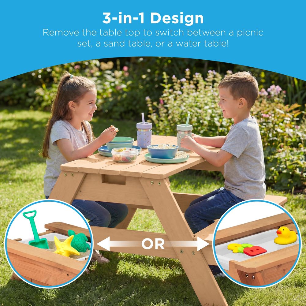 Kids Picnic Table with Umbrell - đánh giá và giá Kids Outdoor Picnic Table