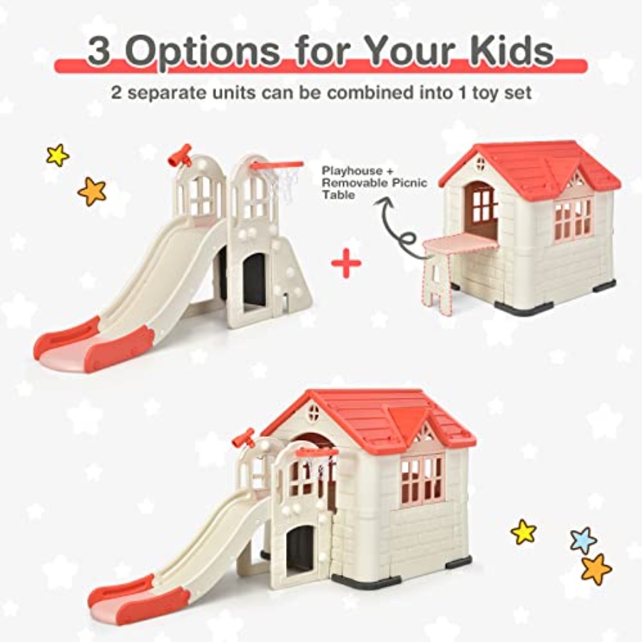 Outdoor kids playhouse and sli - đánh giá và giá Kids Outdoor Picnic Table
