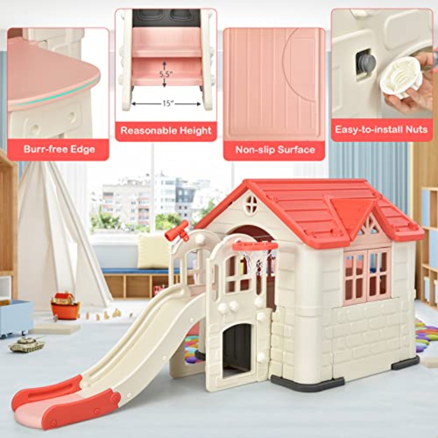Outdoor kids playhouse and sli - đánh giá và giá Kids Outdoor Picnic Table