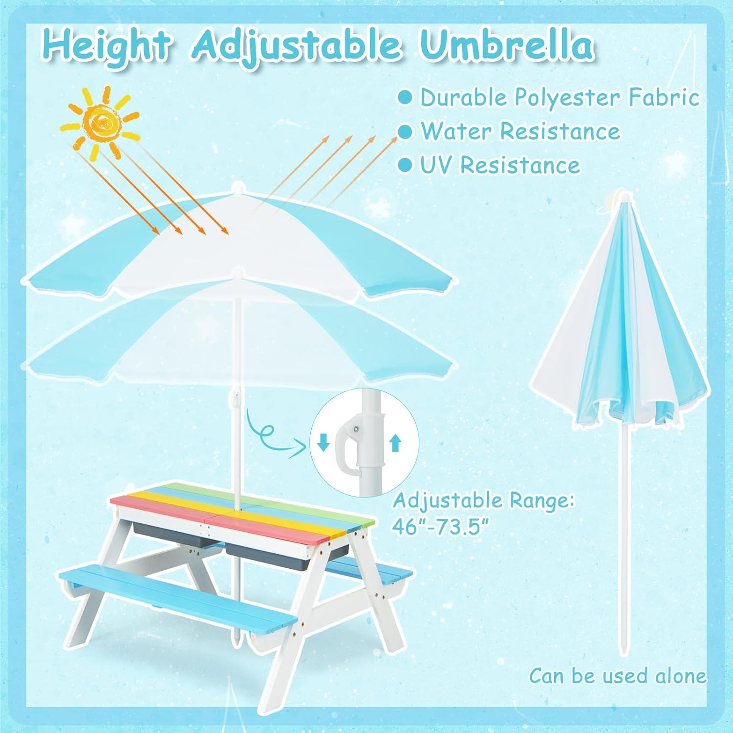 Kids Picnic Table, 4 in 1 Outd - đánh giá và giá Kids Outdoor Picnic Table