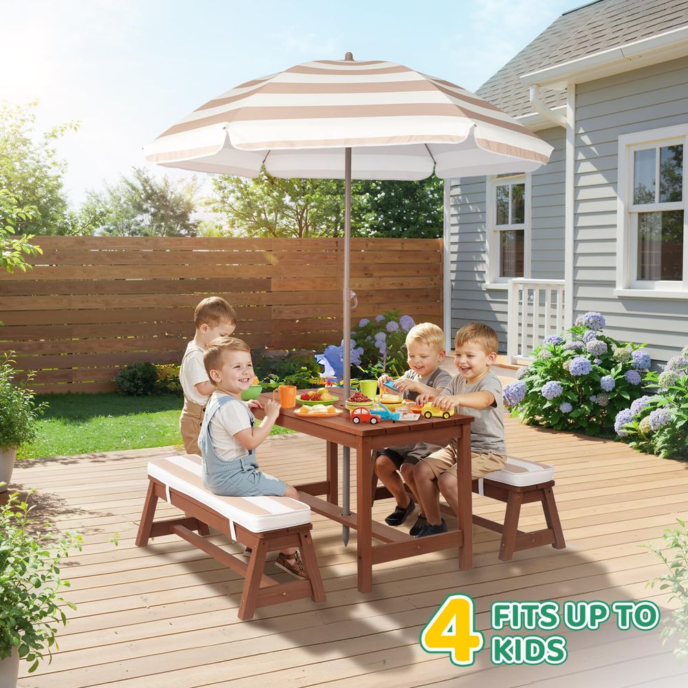Kids Picnic Table Outdoor Wood - đánh giá và giá Kids Outdoor Table With Umbrella