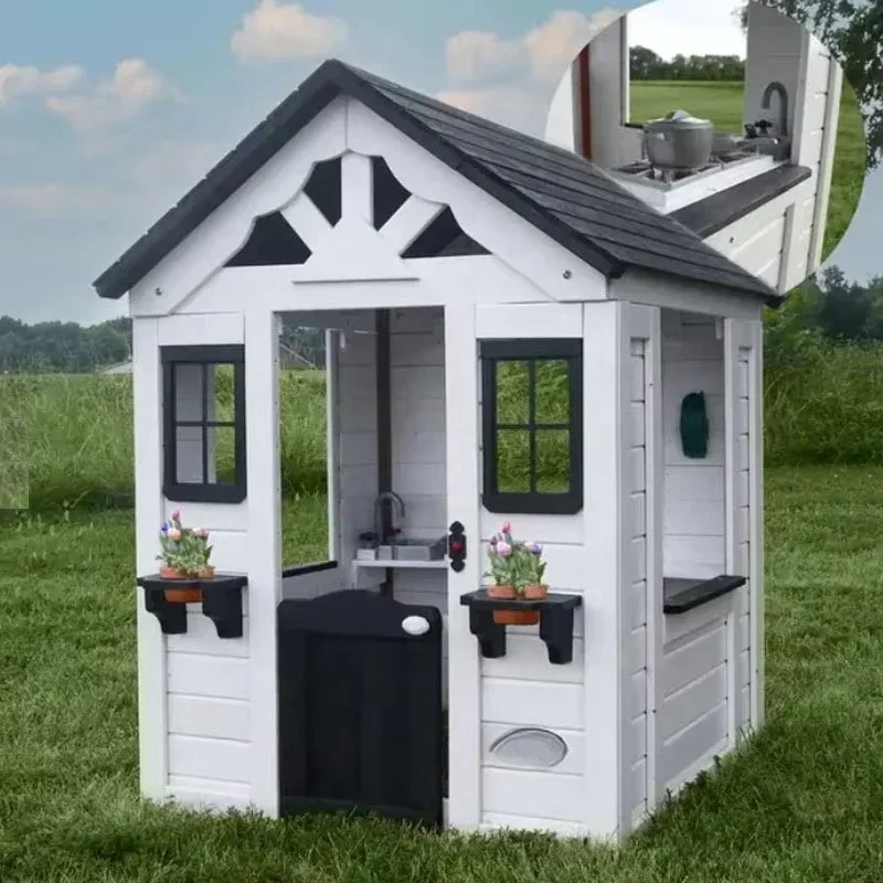 Wood Kids Play House Wooden Ch - đánh giá và giá Kids Outdoor Cubby House