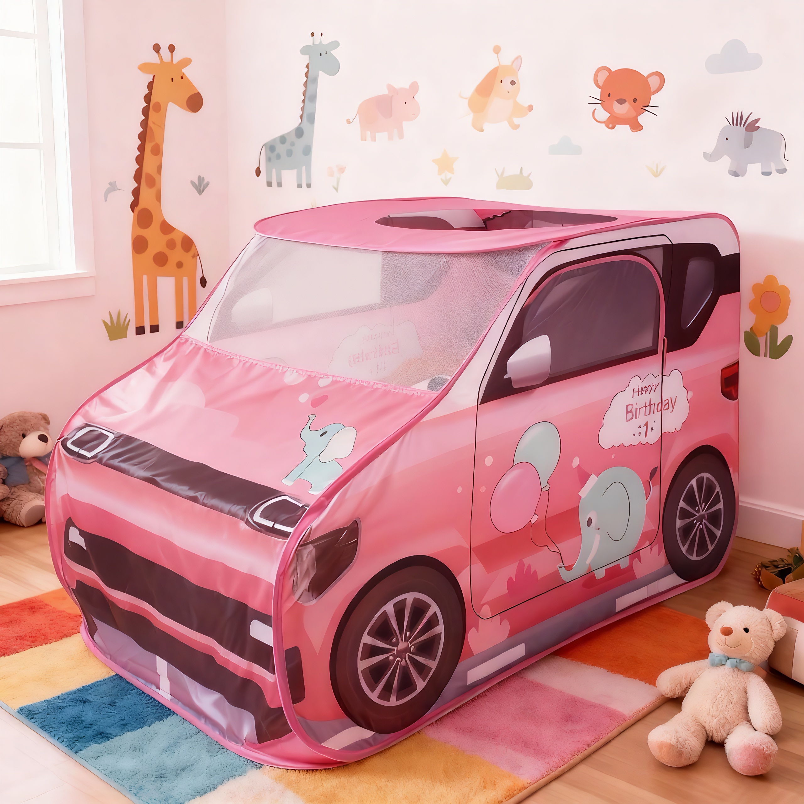 Fun Car Design, Gray and Pink, - đánh giá và giá Kids Outdoor Cubby House
