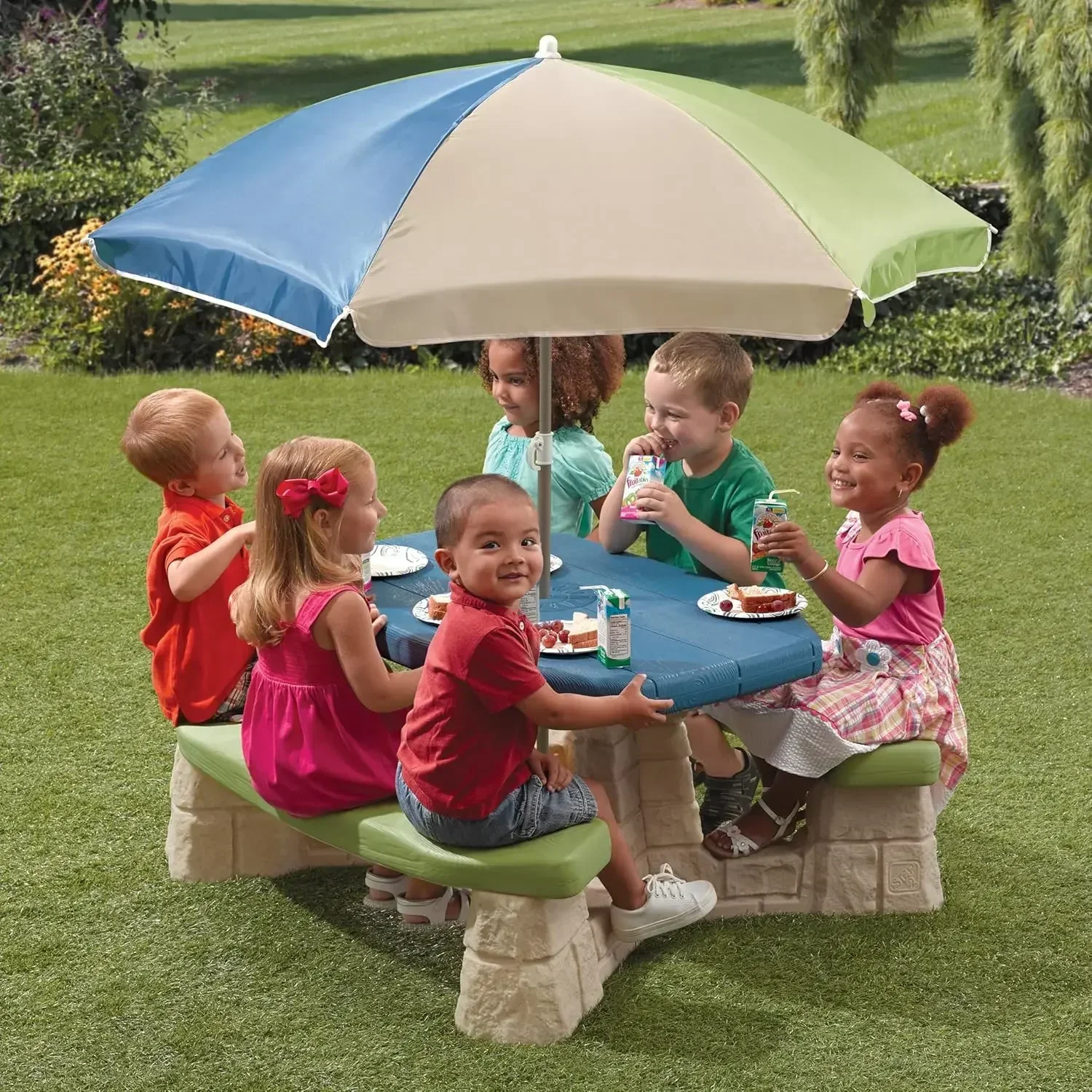 Hot salesNaturally Playful Kid - đánh giá và giá Kids Outdoor Table With Umbrella