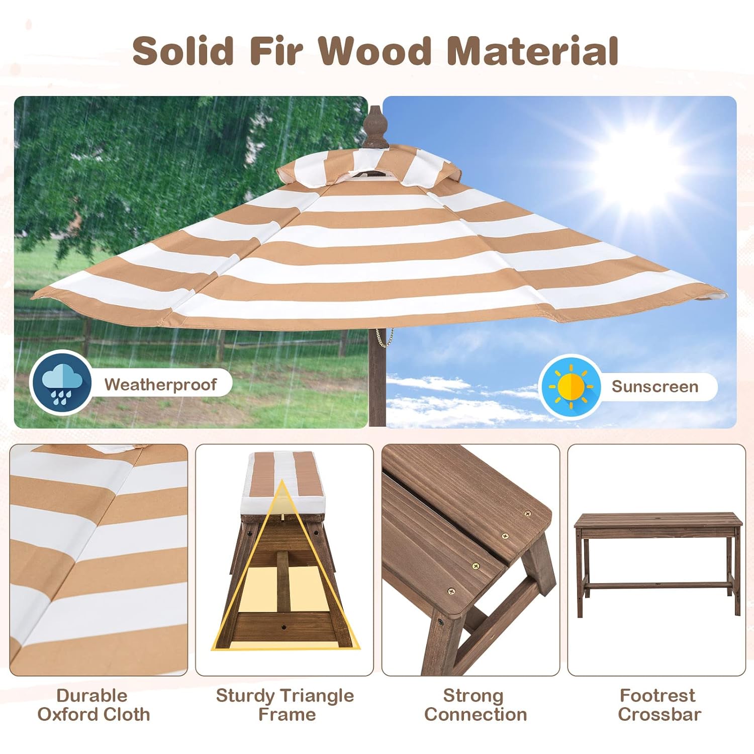 Kids Picnic Table, Outdoor Woo - đánh giá và giá Kids Outdoor Table With Umbrella