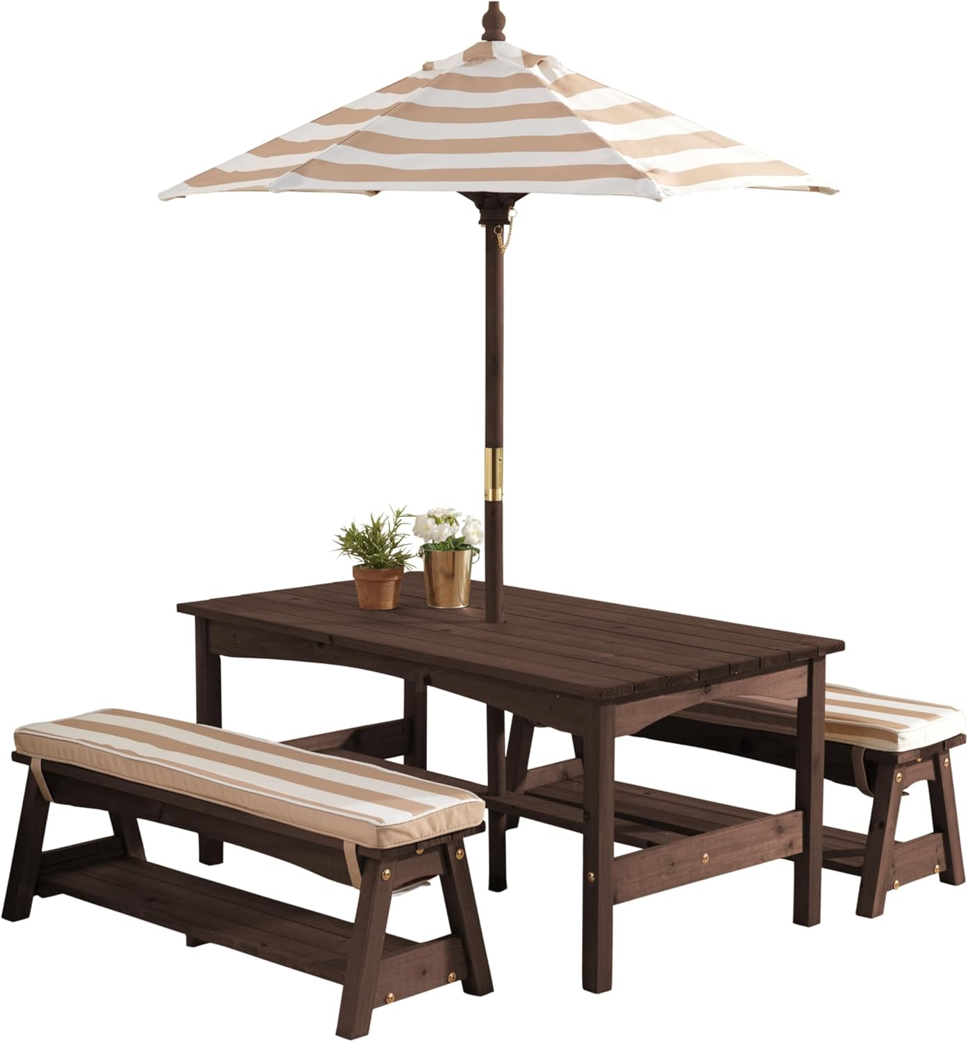 Outdoor Wooden Table & Bench S - đánh giá và giá Kids Outdoor Table With Umbrella