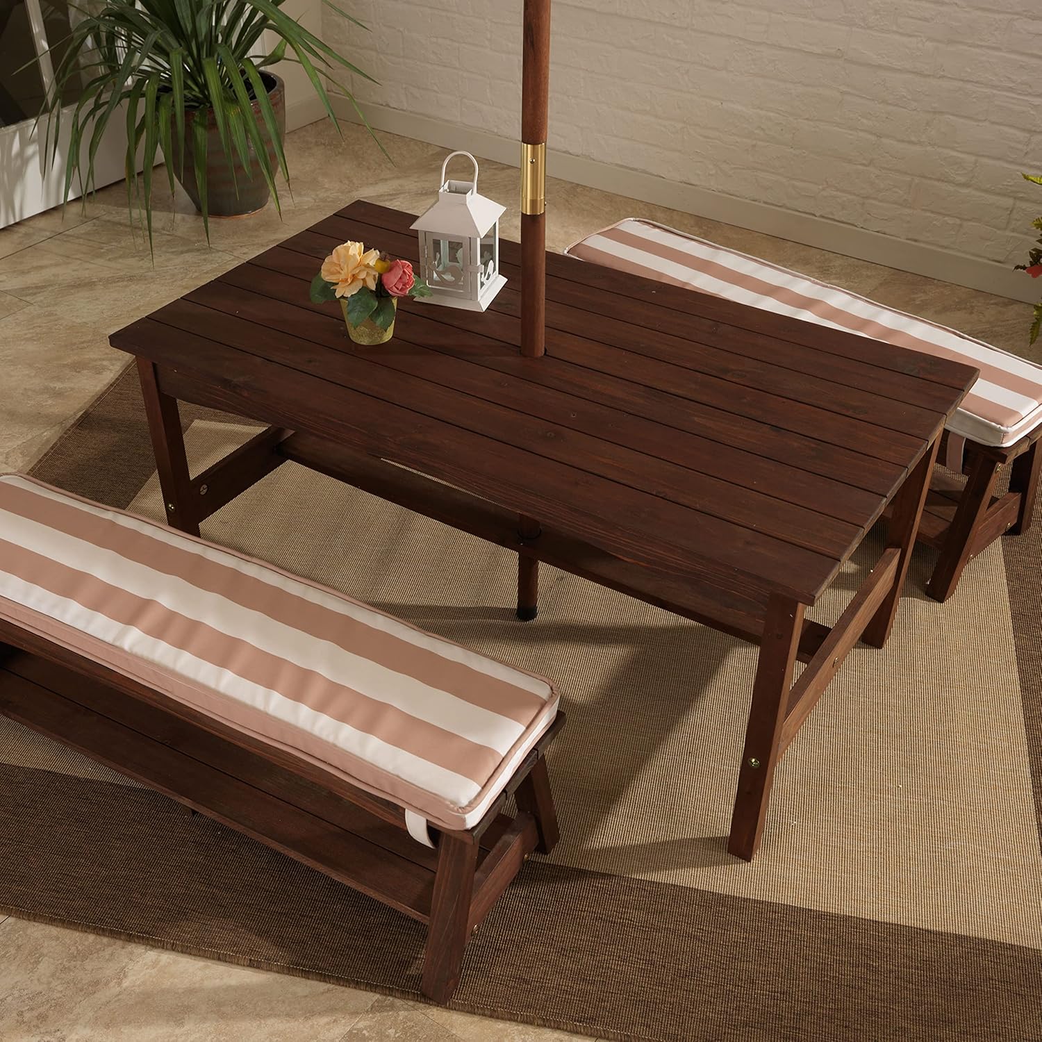 Outdoor Wooden Table & Bench S - đánh giá và giá Kids Outdoor Table With Umbrella