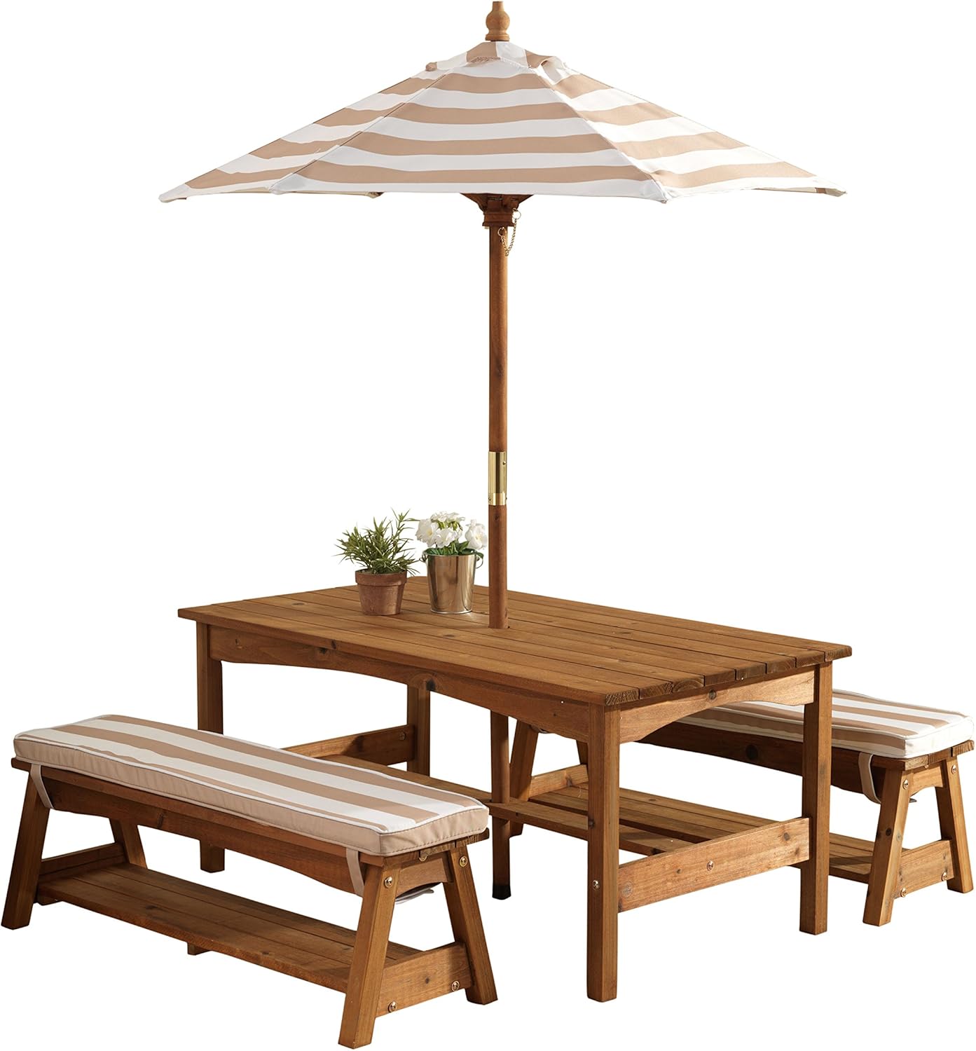Outdoor Wooden Table & Bench S - đánh giá và giá Kids Outdoor Table With Umbrella