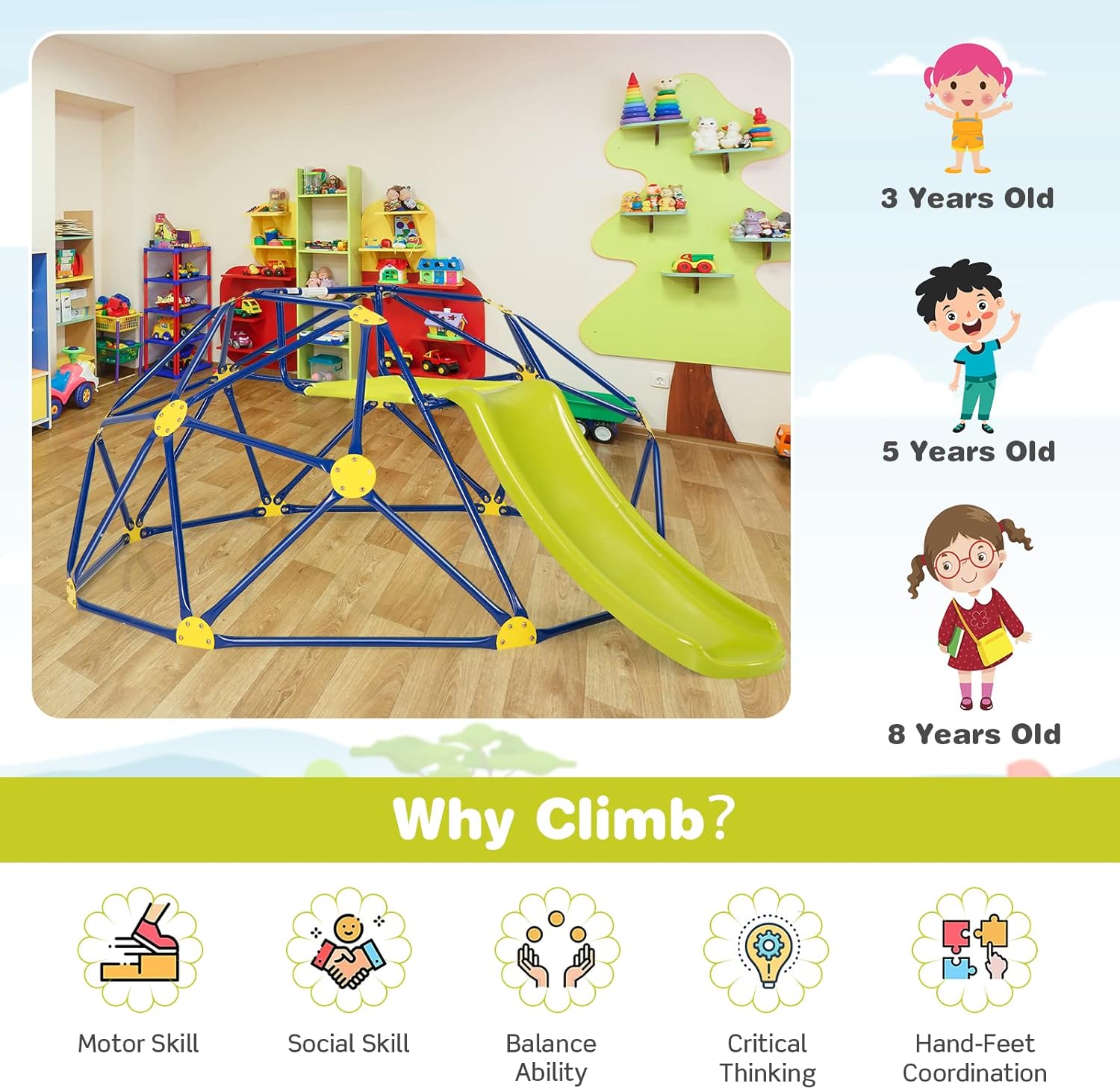 Costzon Climbing Dome with Sli - đánh giá và giá Kids Outdoor Climbing Dome