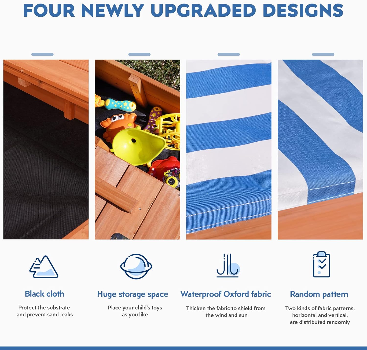 Wooden Sandbox with Cover and  - đánh giá và giá Kids Outdoor Storage
