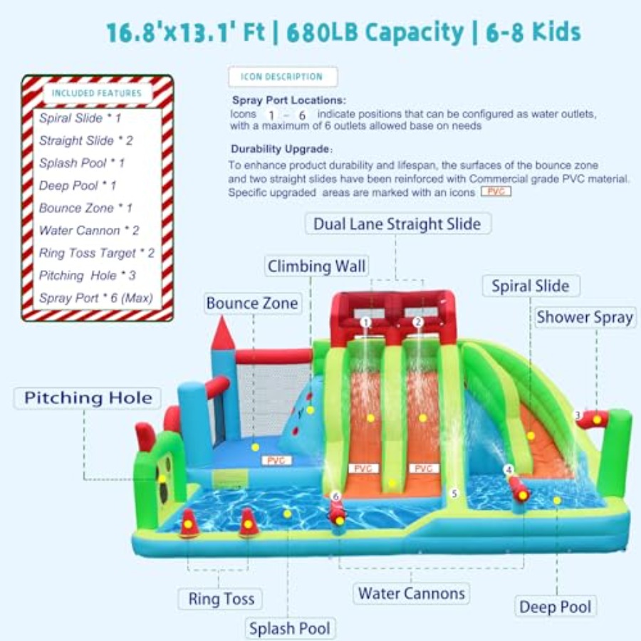 Outdoor inflatable water slide - đánh giá và giá Kids Outdoor Zone