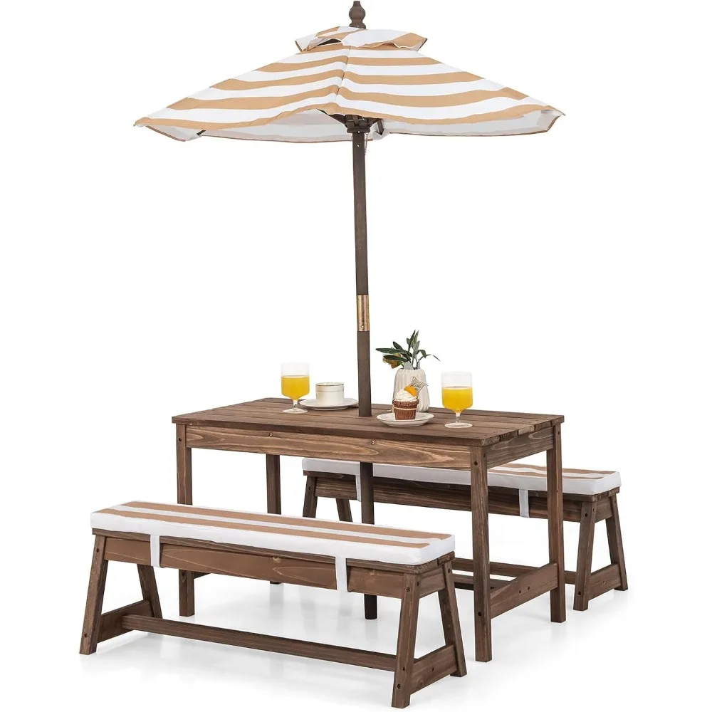 Kids Picnic Table, Outdoor Woo - đánh giá và giá Kids Outdoor Table With Umbrella